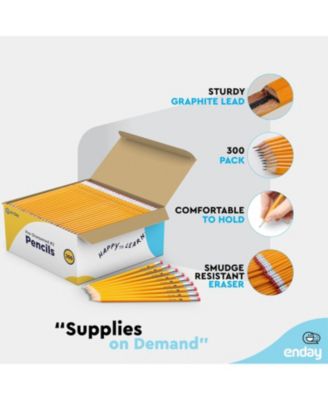#2 Pencils Bulk - 300 Pack, Pre-Sharpened Wood-Cased Yellow Pencils for Office and Classroom Supplies