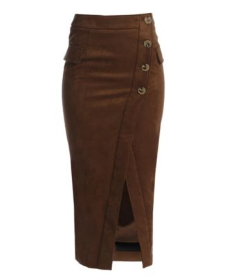 Women's Audrey Suede Midi Skirt
