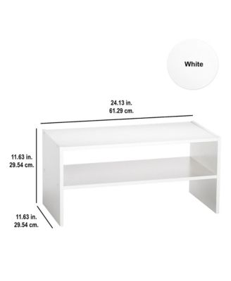 24 Inch Wide Horizontal Stackable Closet Storage Organizer, White