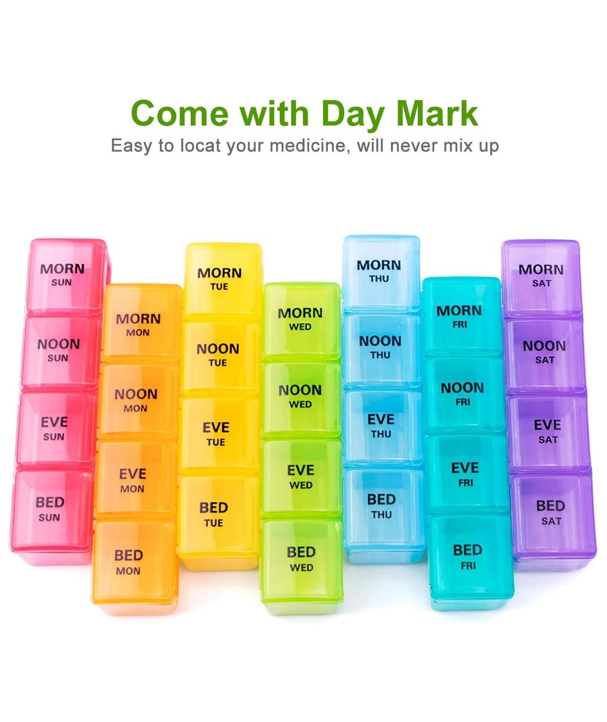 Sukuos Large Weekly Pill Organizer 7 Day (4 Times a Day)