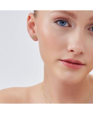 Emerald Color Eye Stud Earring Sterling Silver