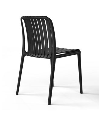 3-Piece Outdoor Metal Dining Table Set And Stackable Resin Patio Chairs