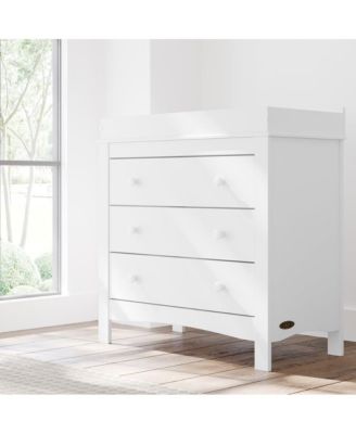 Noah 3 Drawer Chest with Changing Topper (White)