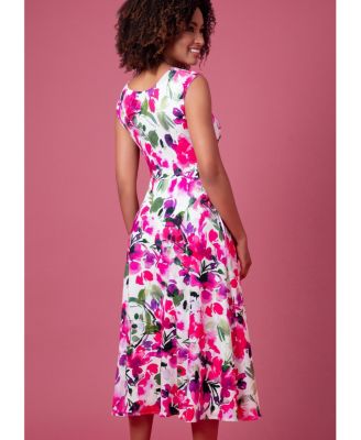 Women's Luna Boat Neck Sleeveless Midi Dress