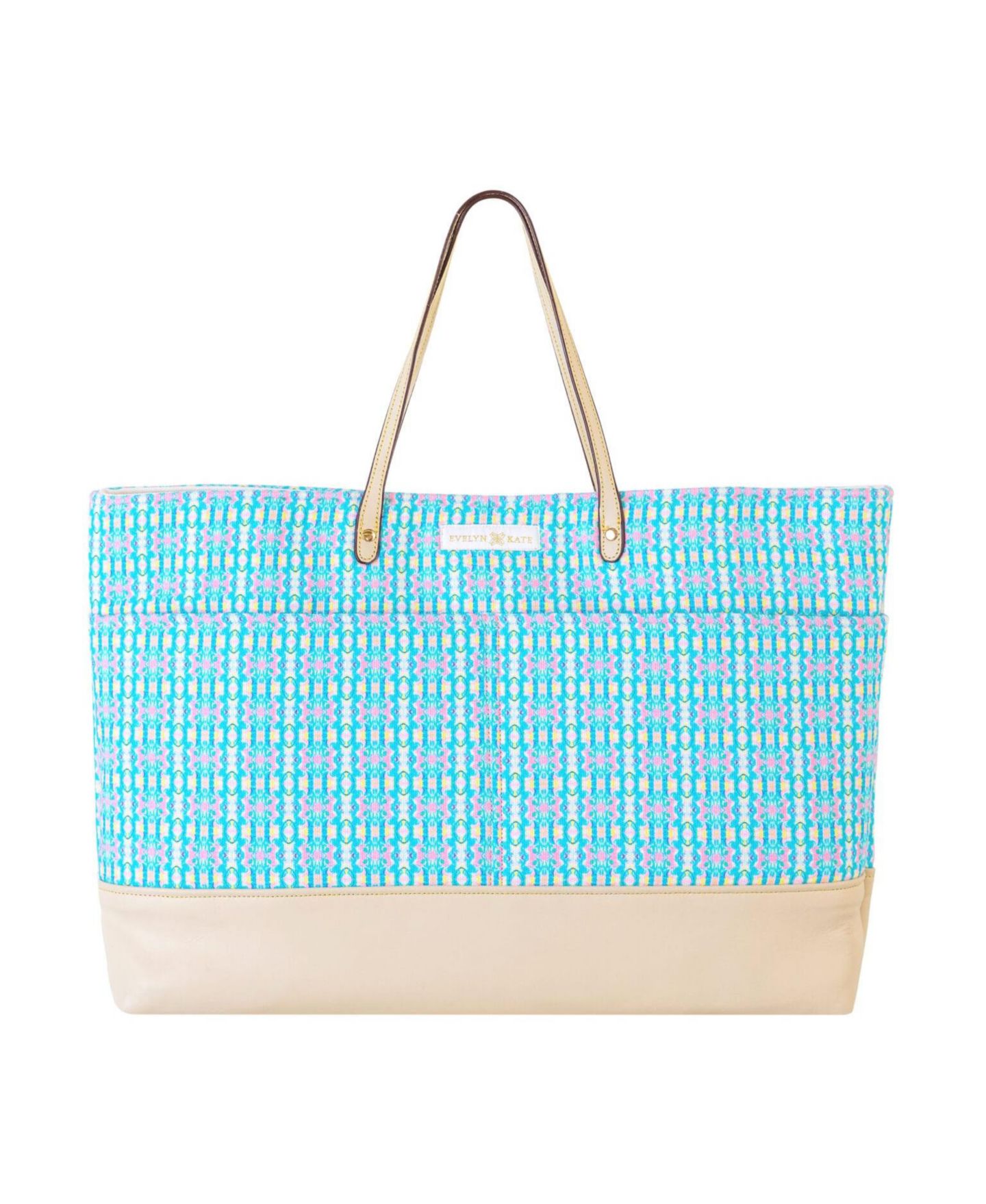 Женская сумка EVELYN & KATE Original Canvas Tote Bag with Leather Base, цвет: Abaco — фото 1