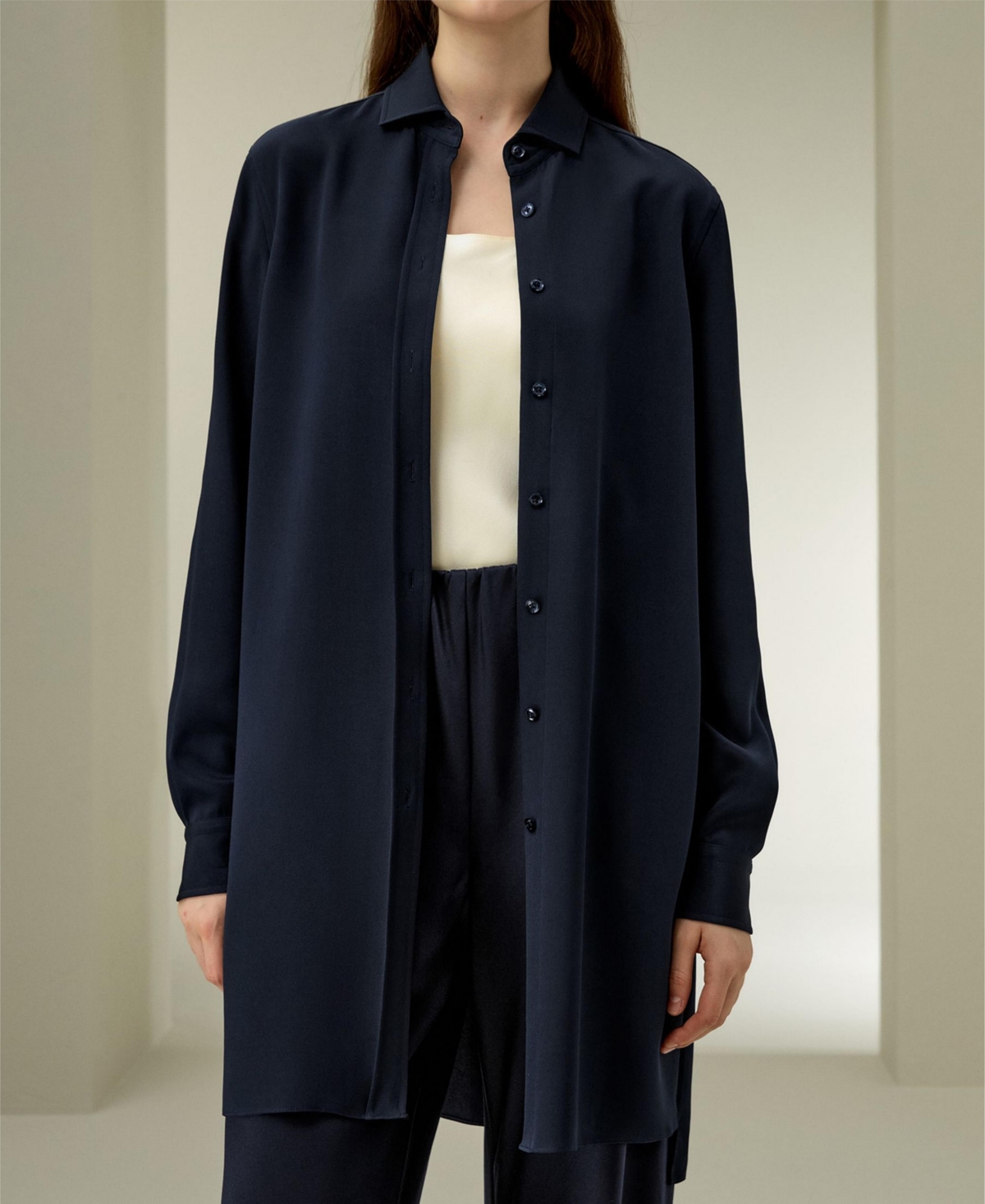 Lilysilk Women's Classic Longline Silk Shirt