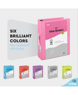 3-Ring Binder with Clear View Cover and 2 Inside Pockets – Heavy Duty Durable Binder for School Supplies, Office Organization, or Home Use – Colored Binder for Documents, Notes, Reports, and More