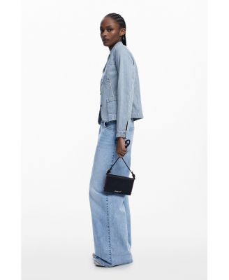 Women's Medium crossbody wallet with stitching