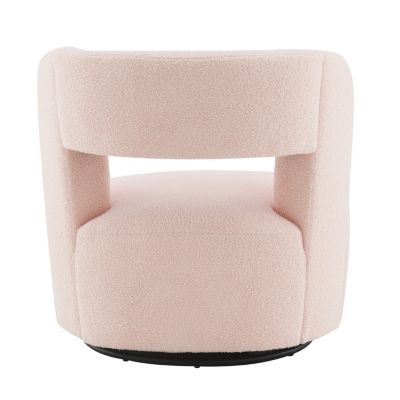 Streamdale Teddy Fabric Swivel Barrel Chair, Comfy for Living Room and Bedroom