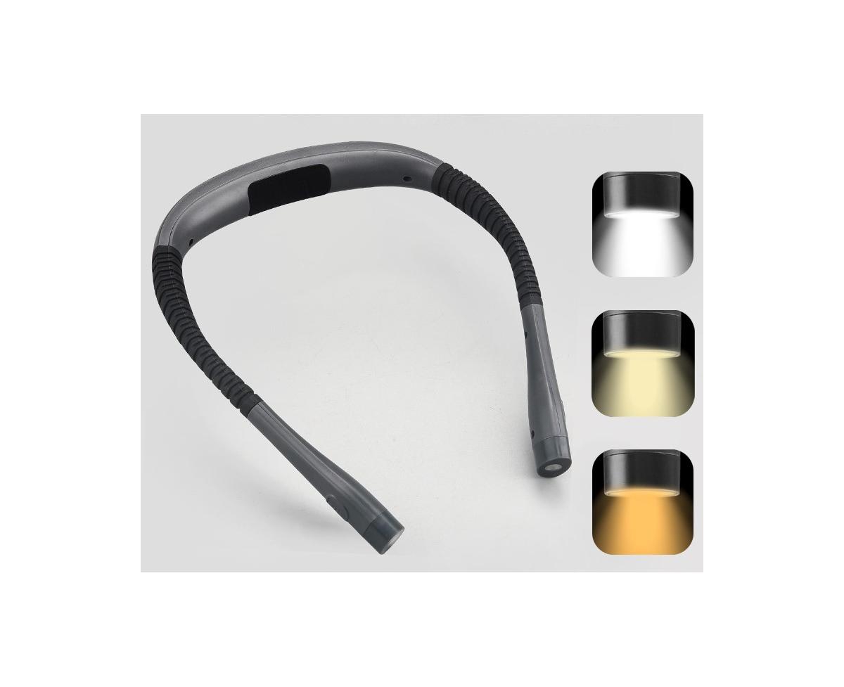 Travel Neck Reading Light- BlackSilver - Silver