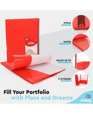 Poly 8 Pocket Organizer File Folder Letter Legal Document Organizer Perfect for Office, College, School and More (Pink) - by Emraw