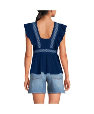 Women's Lightweight Jersey Ruffle Peplum Top