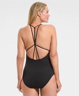 Women's Tugless QuickDry Strappy Back High Leg One Piece