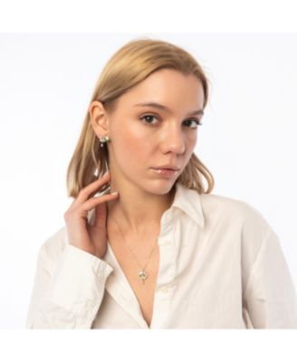 Pansy Violet Floral Necklace in Sterling Silver