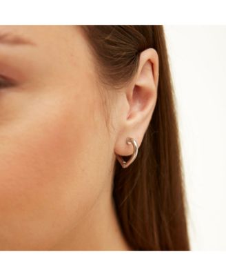 Sterling Silver Heart Hoop Earrings