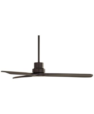 52" Delta-Wing DC Modern Industrial 3 Blade Indoor Outdoor Ceiling Fan Remote Control Matte Black Wood Damp Rated for Patio Exterior House Porch Gazebo Garage Barn - Casa Vieja