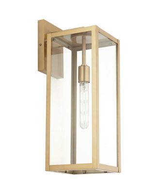 Rectangular Frame 20 1/4" Clear Glass for Post Exterior Barn Titan Set of 2 Modern Outdoor Wall Light Fixtures