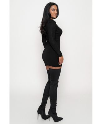 Women's Scarf Draped Mini Dress