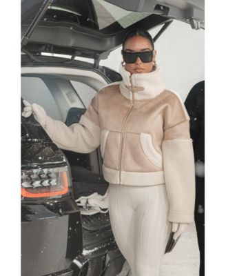 Women's Suede And Sherpa Jacket