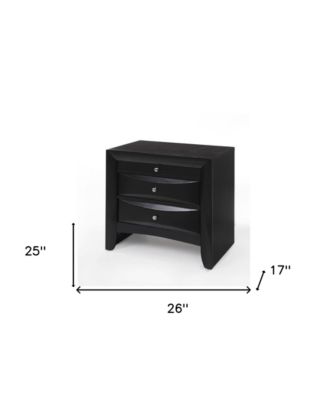 Three Drawer Solid Wood Nightstand – Functional and Elegant Bedroom Storage Solution