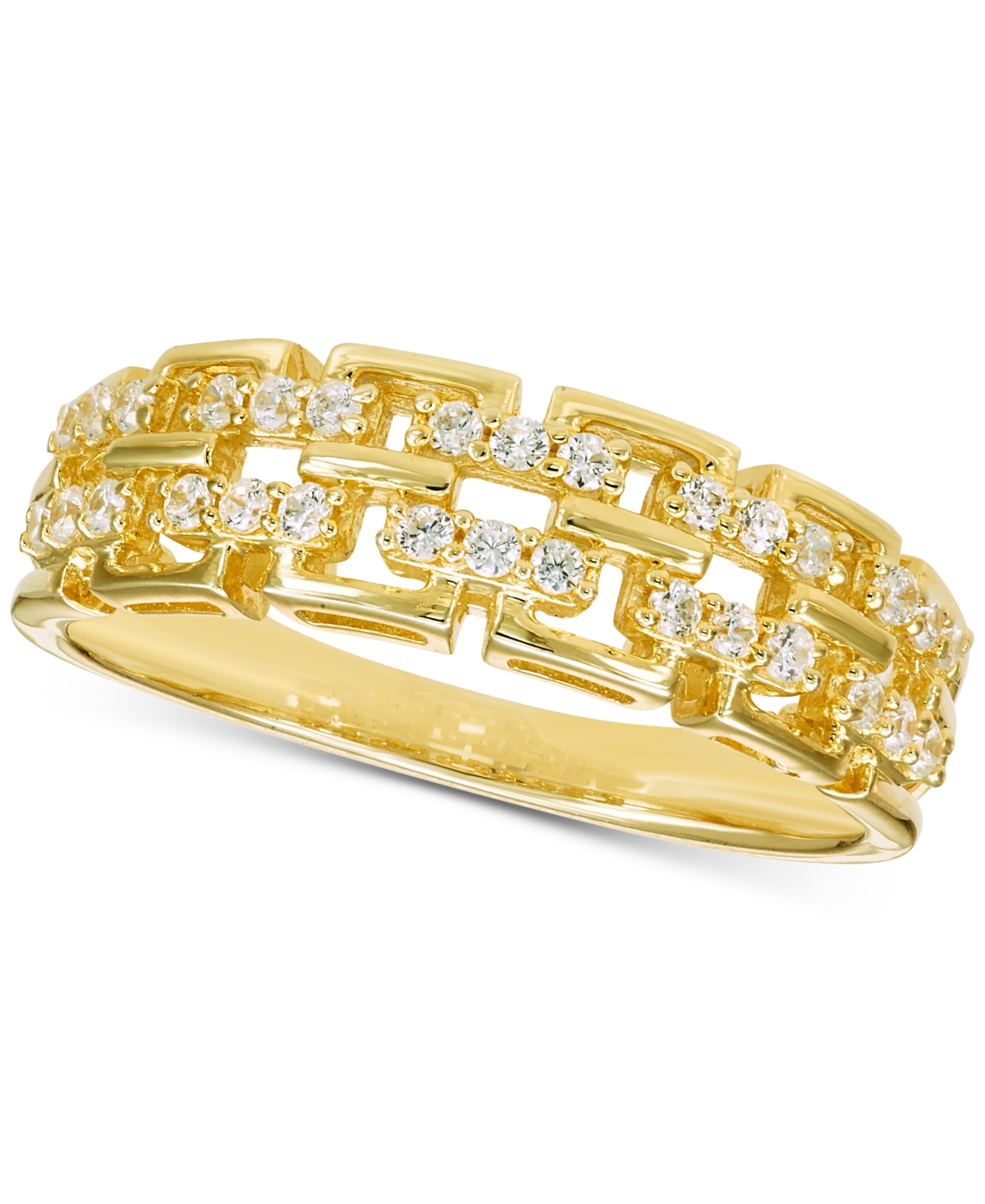 Macy's Diamond Link Ring (1/4 Ct. T.w) In 10k Yellow Gold In Gold