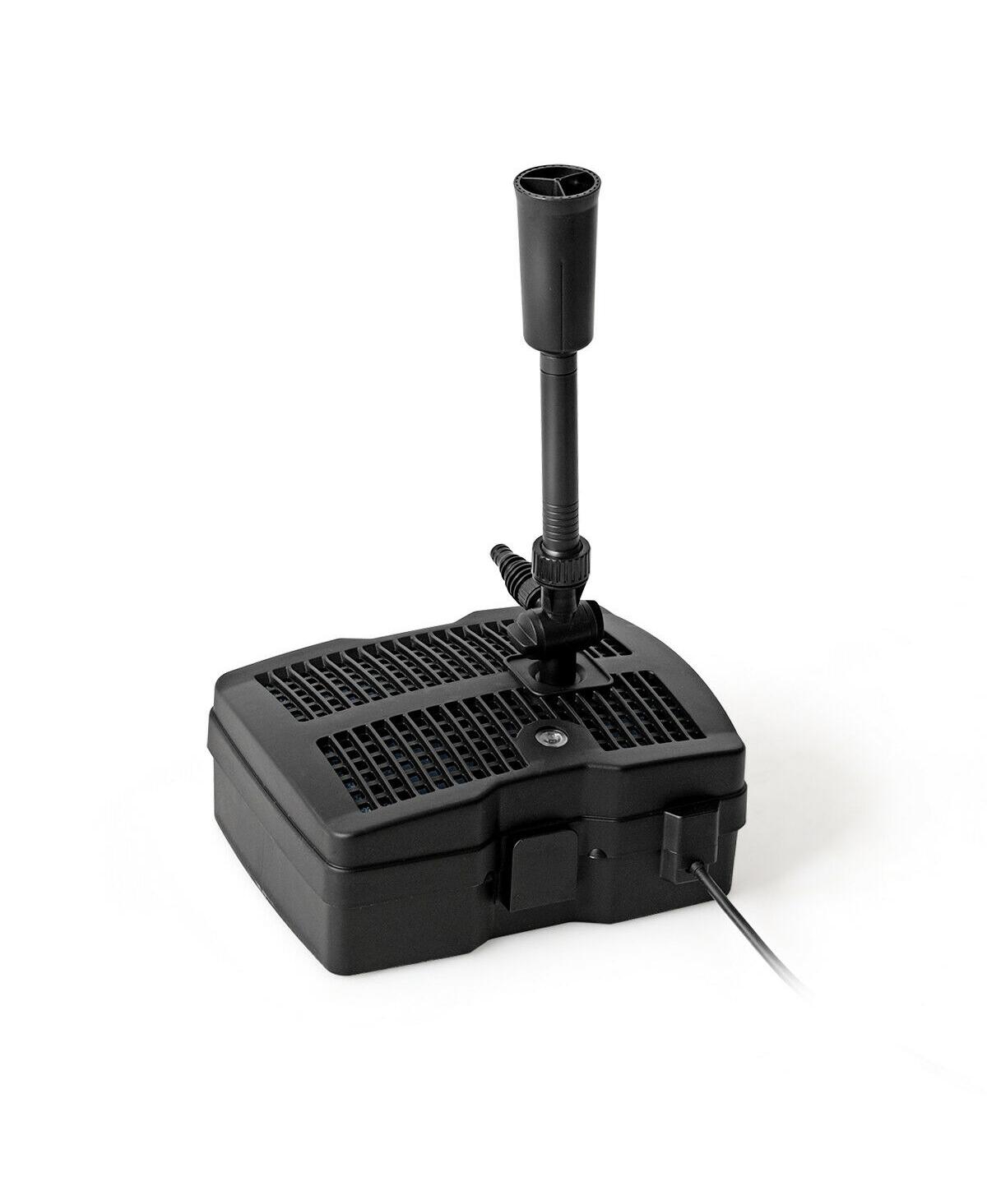 All-in-One 660 Gph Pond Filter Pump with Sterilizer and Fountain Jet - Black