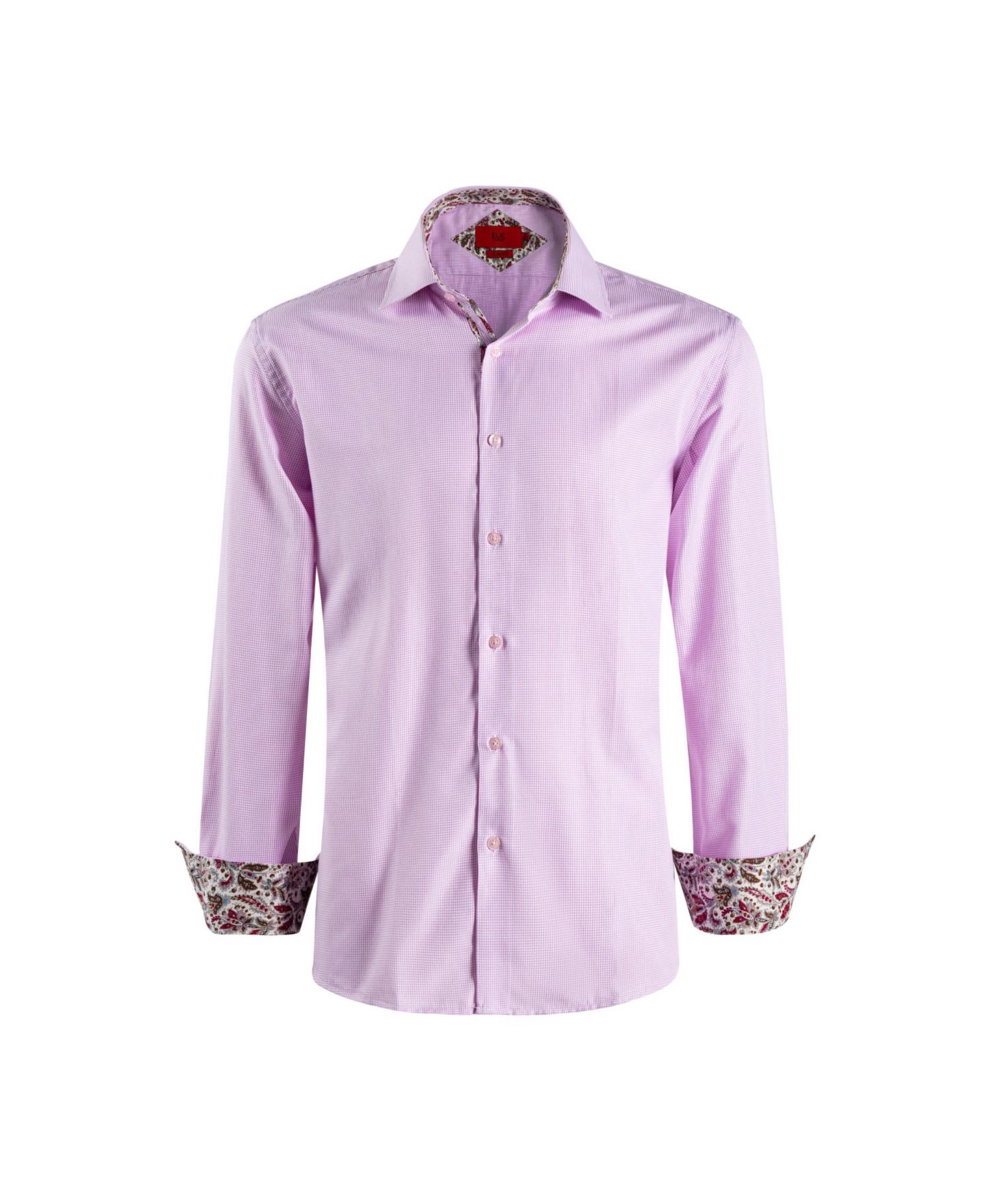 Рубашка Elie Balleh Pink Slim Fit Houndstooth Dress Button-Down Shirt для мальчиков, цвет: Розовый — фото 2