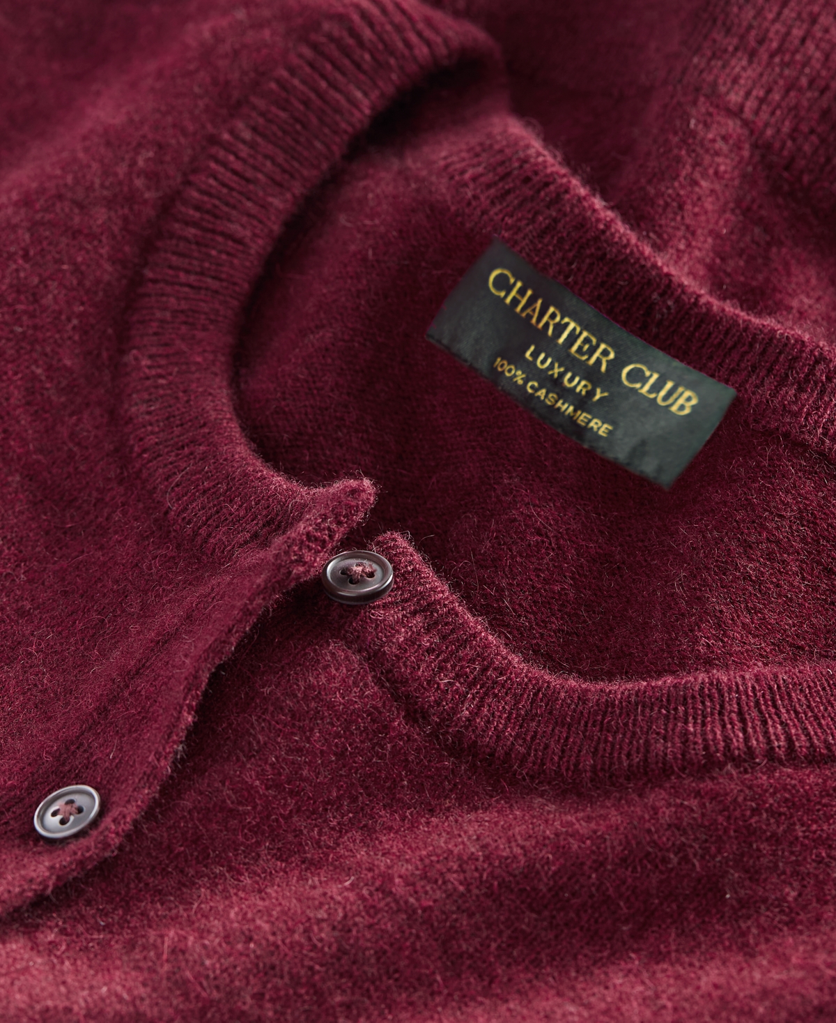 Charter Club Women's 100% Cashmere Crewneck Cardigan, Macy's Exclusive In Brown
