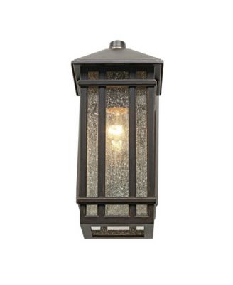 Sierra Craftsman Mission Outdoor Wall Light Fixtures Set of 2 Rubbed Bronze 10 1/2" Seedy Glass Panels for Post Exterior Light Barn Deck