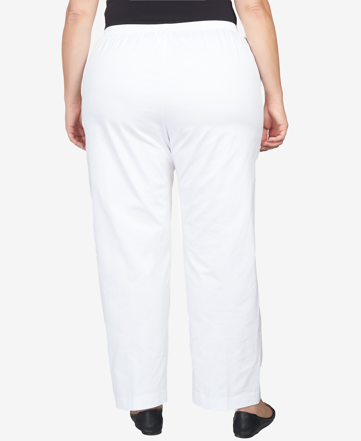 Alfred Dunner Plus Size Mid-rise Casual Pants In White