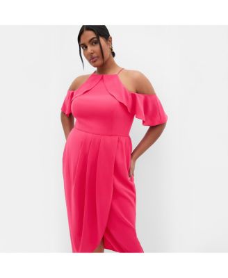 Women's Love Siren Ruffle Shoulder Dress