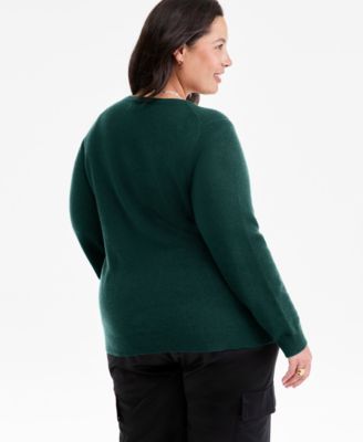Charter Club Plus Size 100% Cashmere Crewneck Sweater, Macy's Exclusive