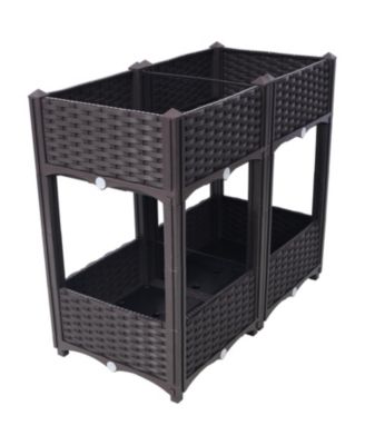 Planter Raised Beds - Elevated Planter Garden Box with Drainage Plug Raised Garden Beds for Vegetable/Flower ,31.5"x15.7"x27.7