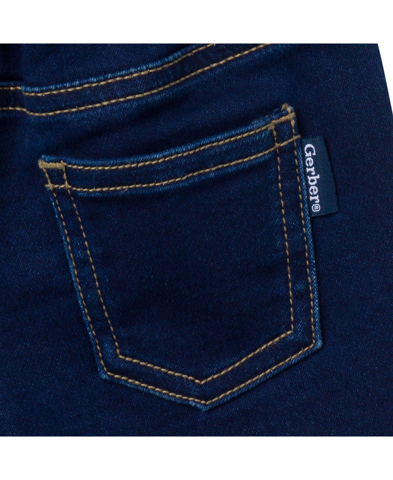 Baby Gender Neutral Cuffed Denim Shorts, Dark Denim Wash