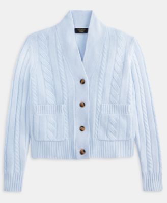 Women's 100% Cashmere Cable-Knit Cropped Cardigan Sweater, Macy's Exclusive