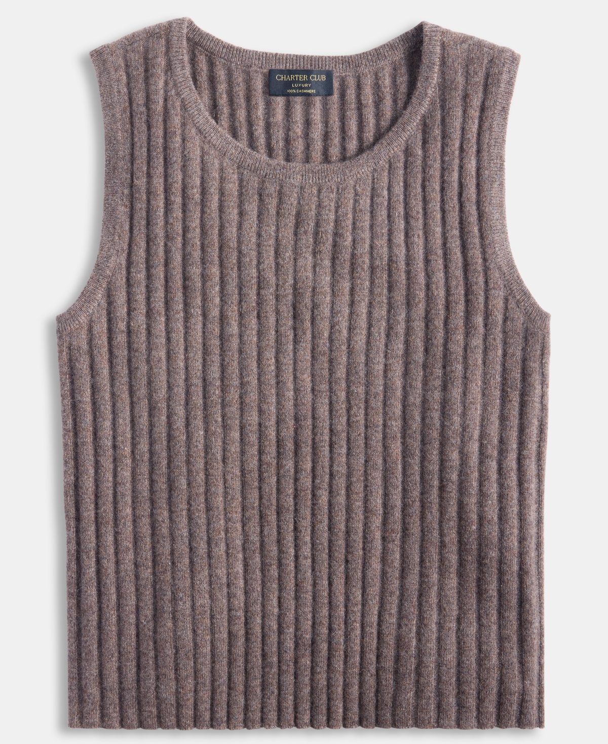 Charter Club Womens 100 Cashmere Ribbed Sleeveless Sweater Pxs Xxl Macys Exclusive In Multi