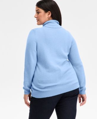 Plus Size 100% Cashmere Turtleneck Sweater, Macy's Exclusive