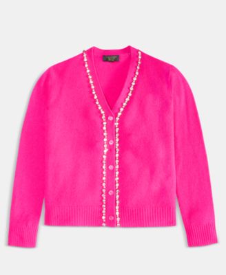 Women's 100% Cashmere V-Neck Rhinestone Cardigan, Macy's Exclusive