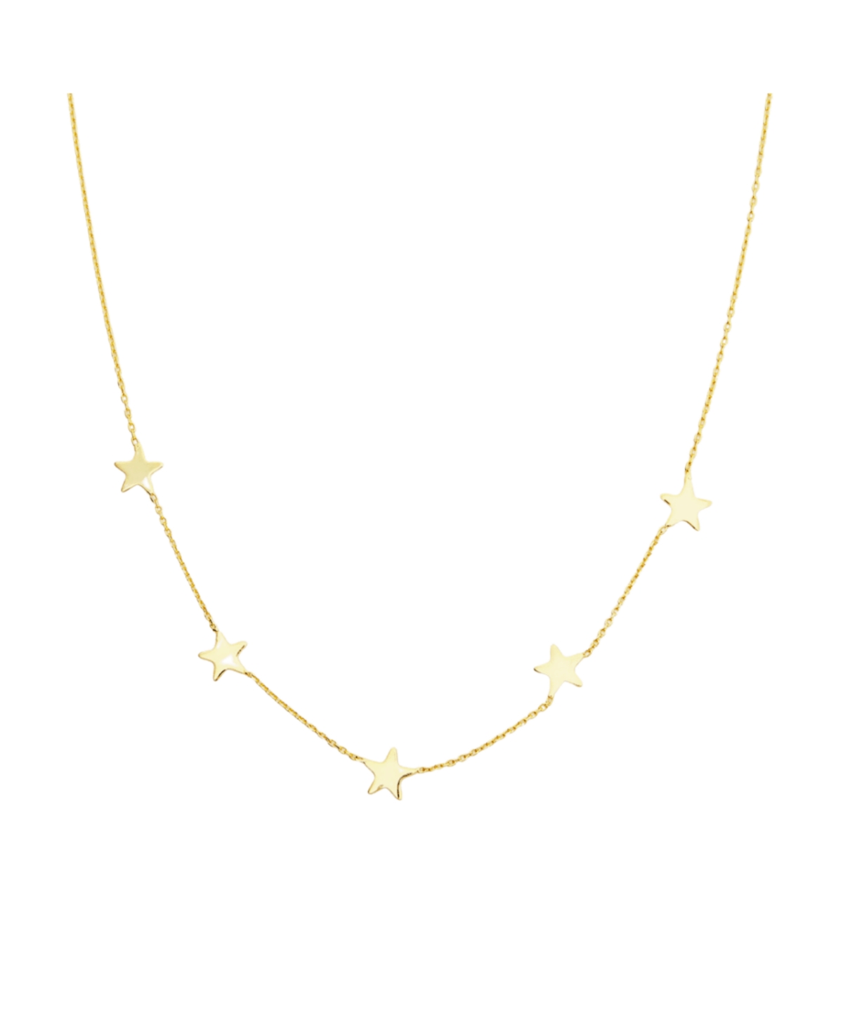 Star Sterling Silver Station Necklace - Gold