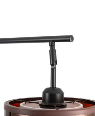 86" Wood Mica Mineral 3 Light Arc Floor Lamp