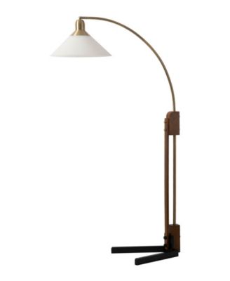 60" Wood Melmar Lucite Arc Floor Lamp