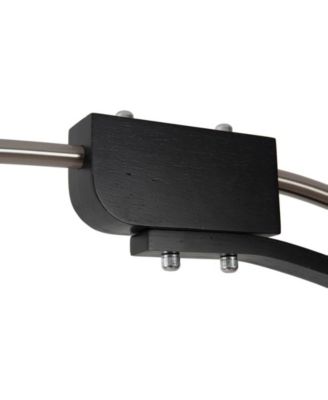 84" Wood Morelli Lucite Arc Floor Lamp