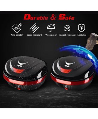  17 5/16" x 14 15/16" x 11"  AHR 35L Motorcycle Tour Tail Box Scooter Trunk Storage Lock Carrier Case for Helmet