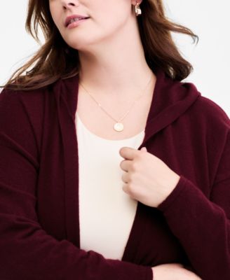 Plus Size Hooded 100% Cashmere Cardigan, Macy's Exclusive