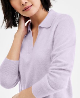 Women's Brushed 100% Cashmere Collared Sweater, Macy's Exclusive