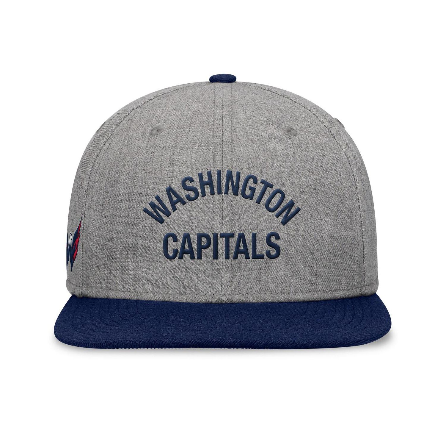 Men's Heather Gray Washington Capitals Elements Flat Brim Leather Strap back Hat