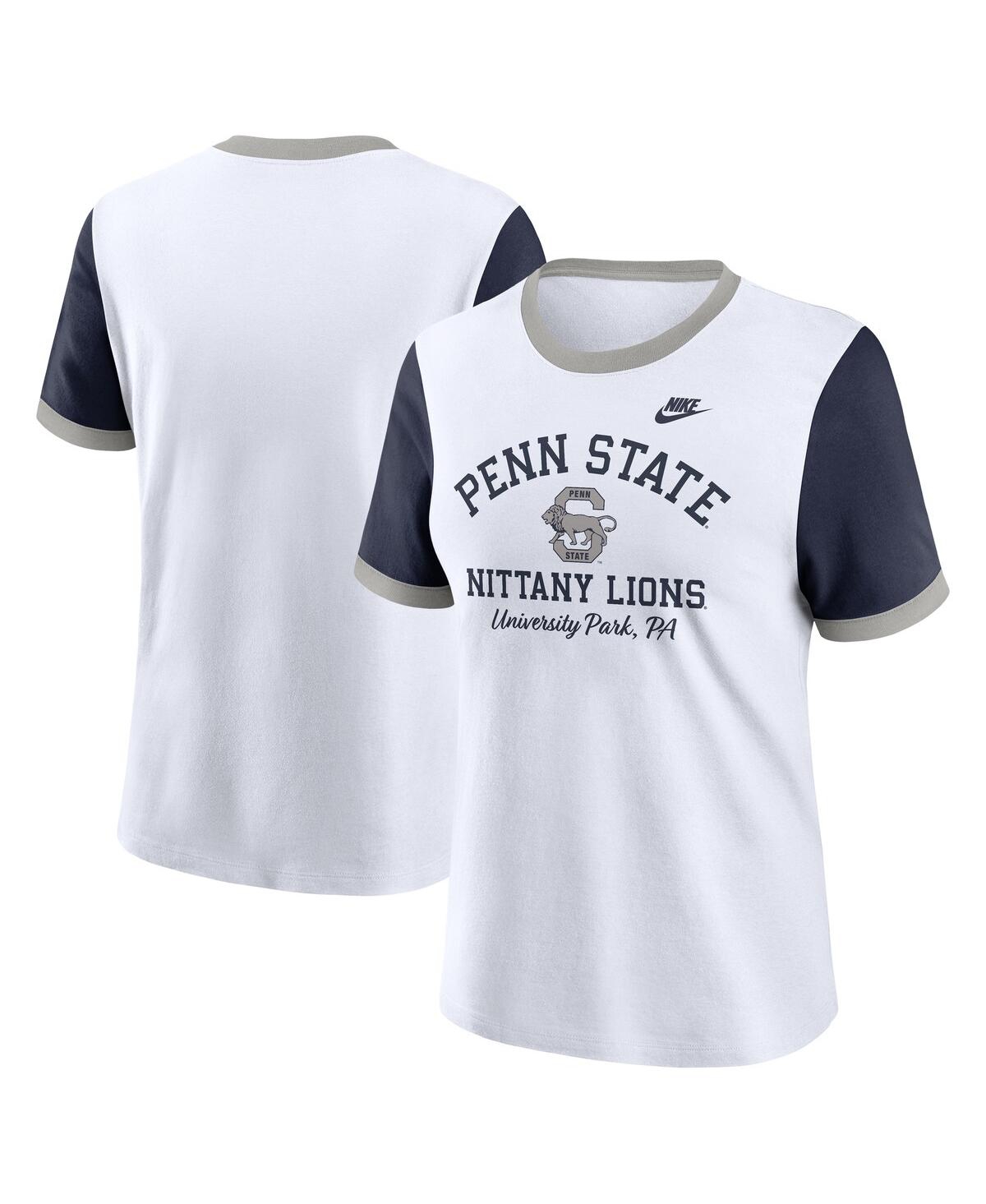 Nike Women's White Penn State Nittany Lions Legacy Fundamental Expression Tri-blend T-shirt