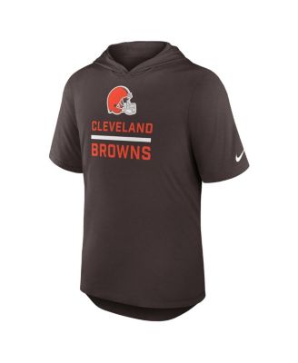 Men's Brown Cleveland Browns Lockup Tri-Blend Hoodie T-Shirt