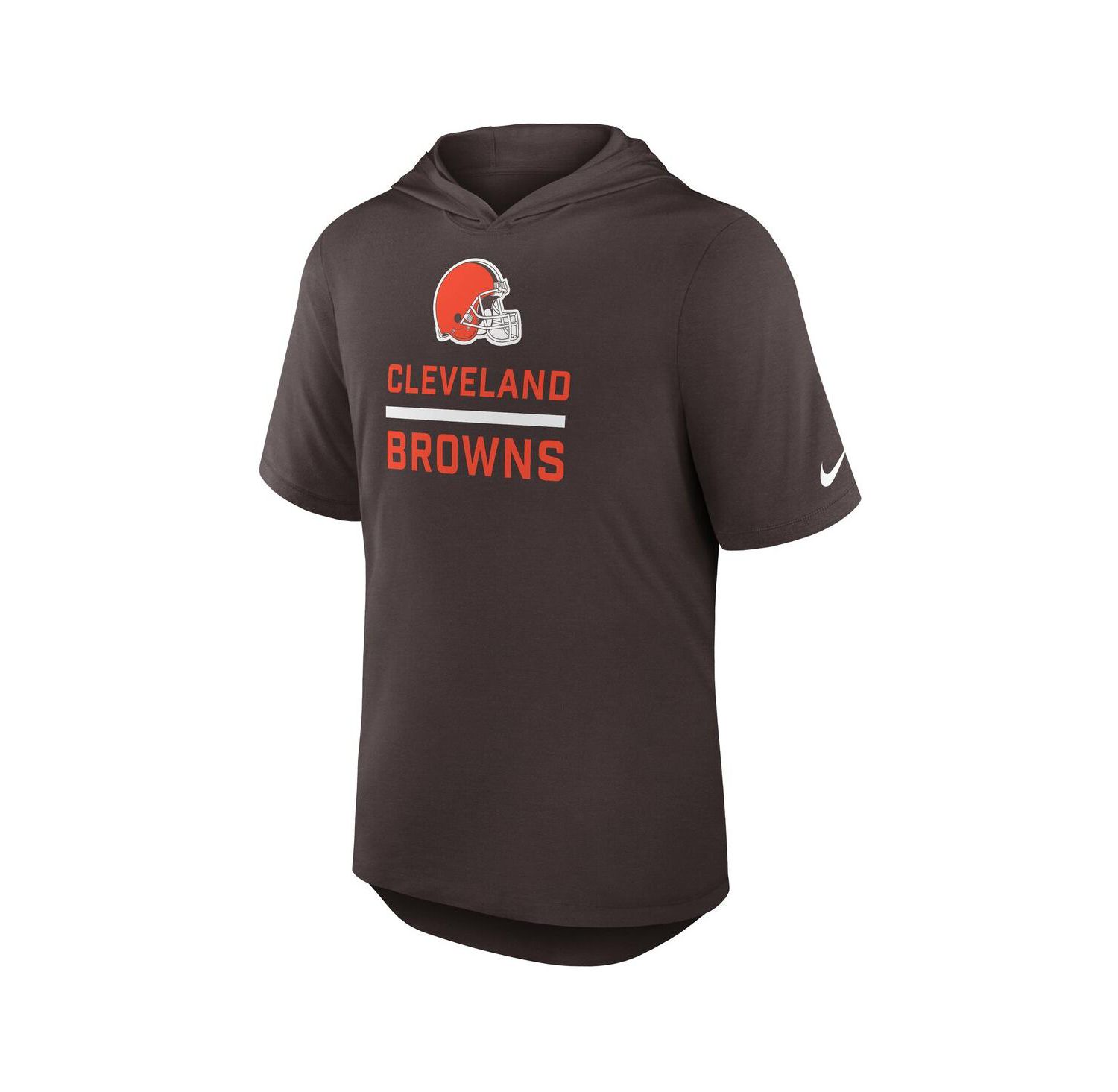 Men's Brown Cleveland Browns Lockup Tri-Blend Hoodie T-Shirt
