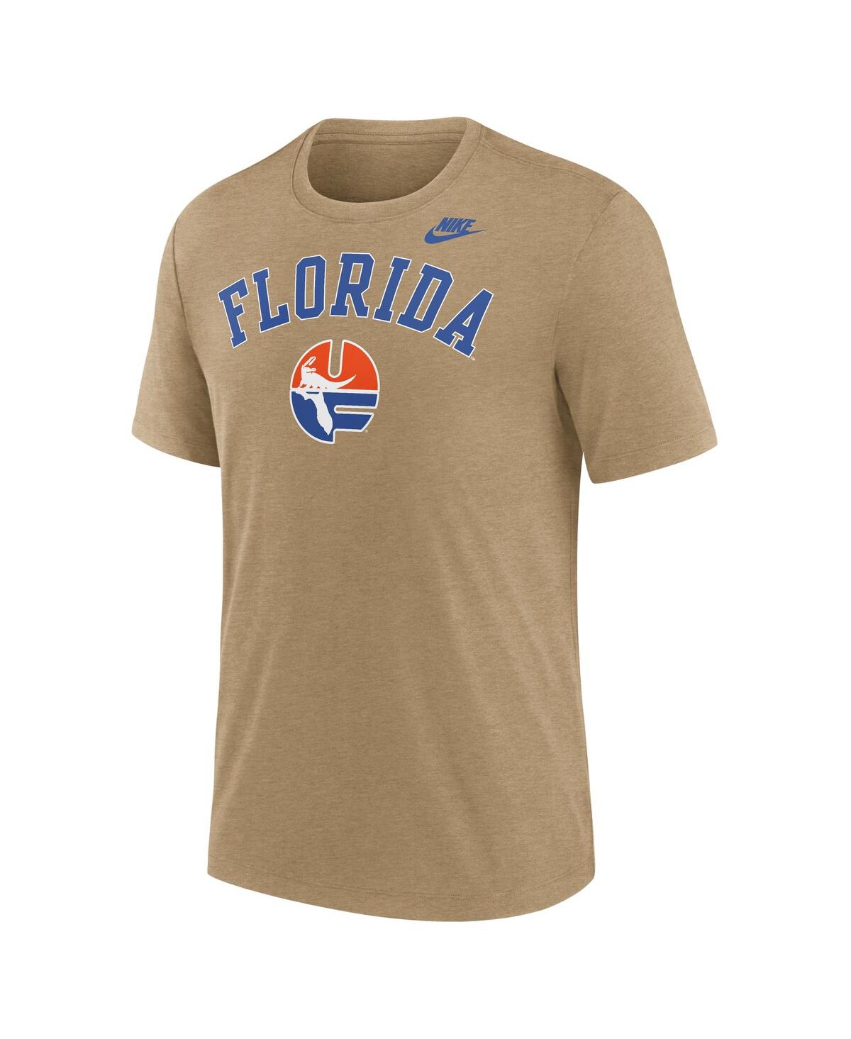 Nike Men's Heather Light Brown Florida Gators Legacy Arch Tri-blend T-shirt In Neutral